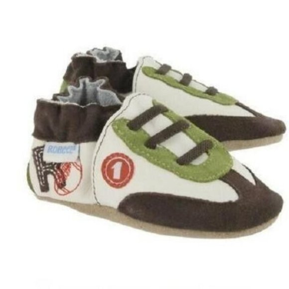 Robeez Soft Soles Baby All Star Basketball Game Crib Shoe Brown-Green Sz… - Picture 1 of 6